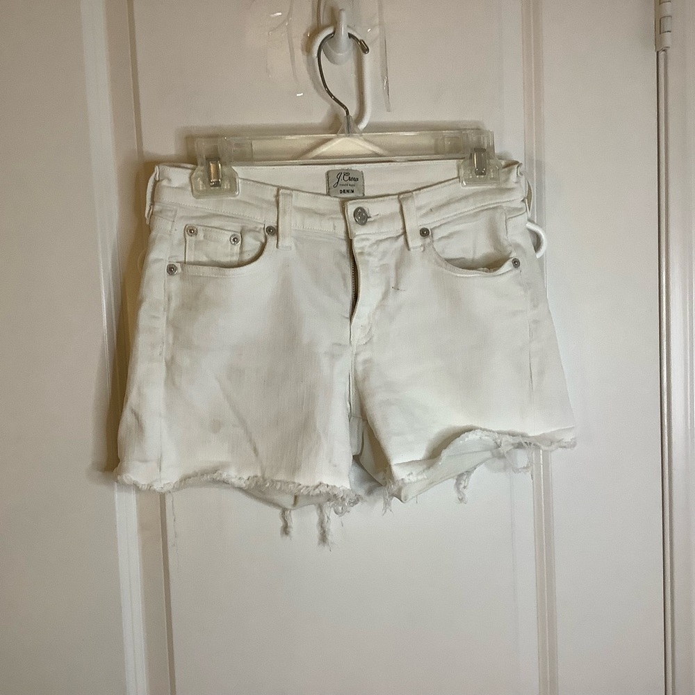 J crew white denim shorts, Size 24